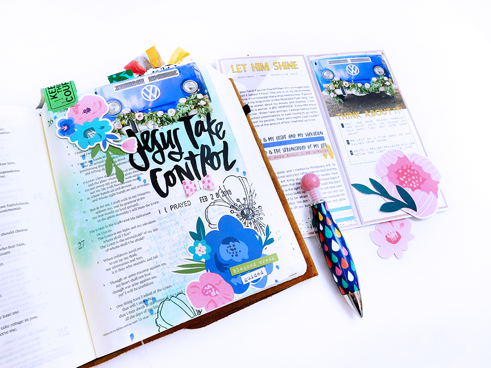 Mixed Media Hybrid Bible Journaling by Elaine Davis using digital printables | But He is Still Good