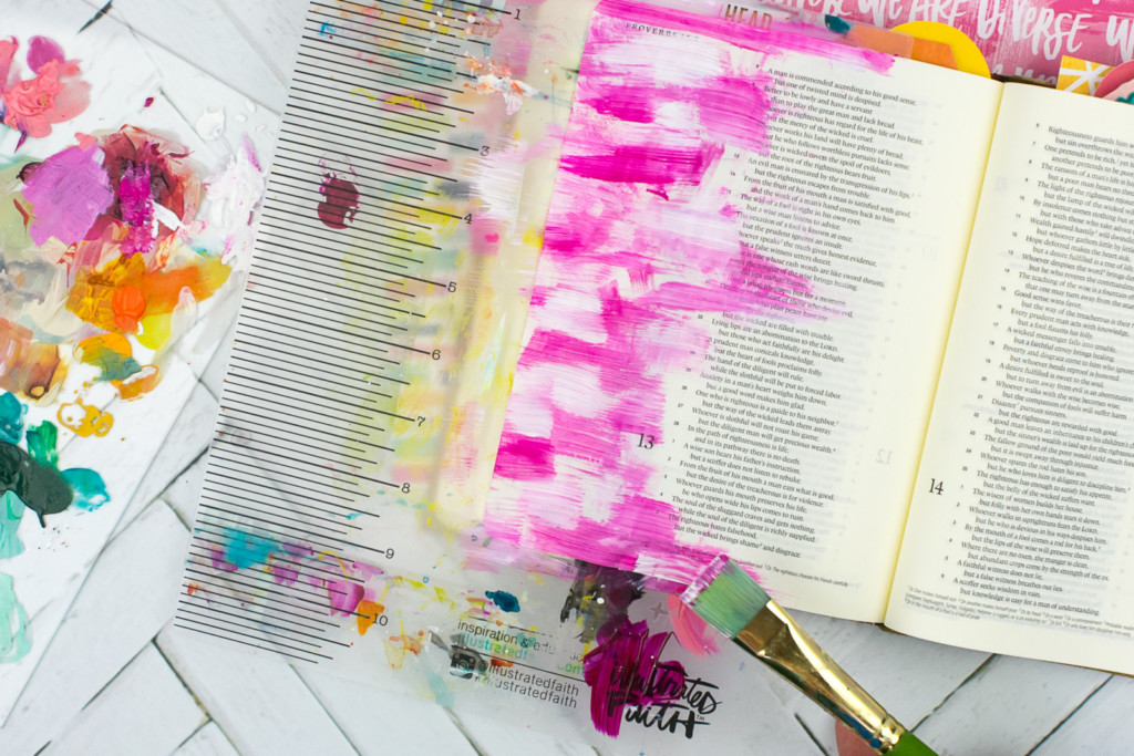 Mixed Media Bible Journaling Tutorial by Amy Bruce | Peacemaker - Acrylic Dry Brush and Letters