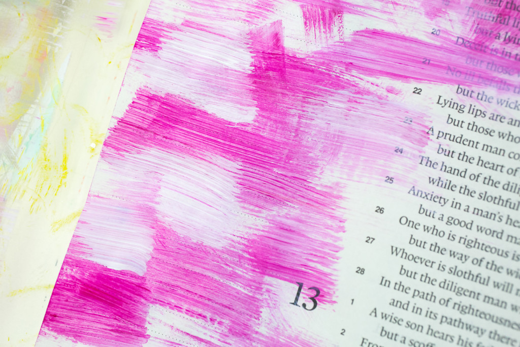 Mixed Media Bible Journaling Tutorial by Amy Bruce | Peacemaker - Acrylic Dry Brush and Letters