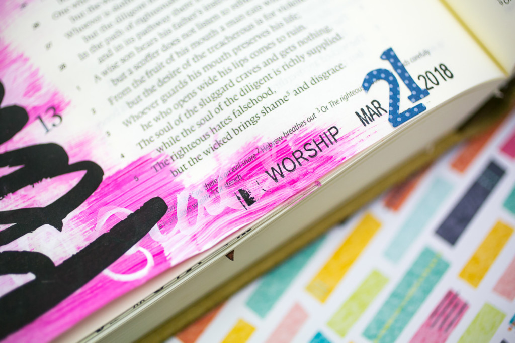 Mixed Media Bible Journaling Tutorial by Amy Bruce | Peacemaker - Acrylic Dry Brush and Letters