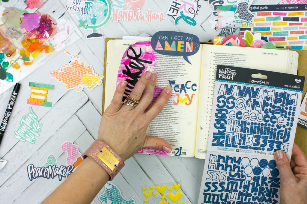 Mixed Media Bible Journaling Tutorial by Amy Bruce | Peacemaker - Acrylic Dry Brush and Letters
