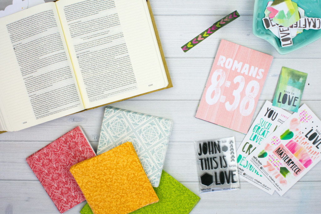 Mixed Media Bible Journaling Tutorial by Amy Bruce | This is Love - Napkins, Stamps, and Matte Medium