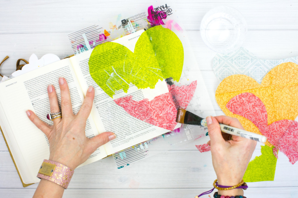 Mixed Media Bible Journaling Tutorial by Amy Bruce | This is Love - Napkins, Stamps, and Matte Medium