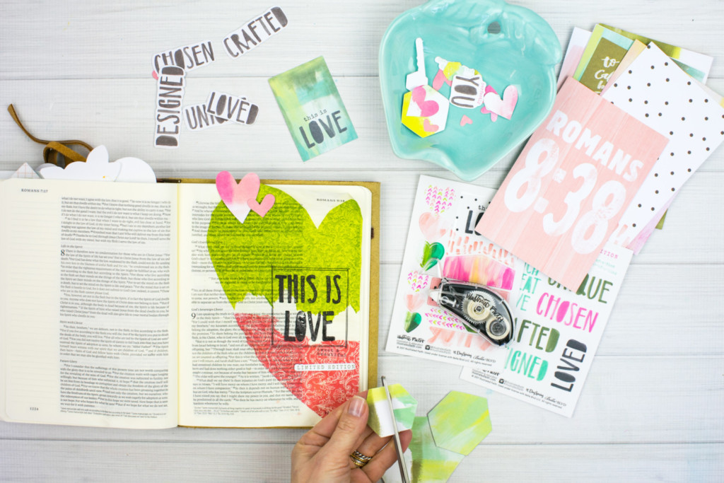 Mixed Media Bible Journaling Tutorial by Amy Bruce | This is Love - Napkins, Stamps, and Matte Medium