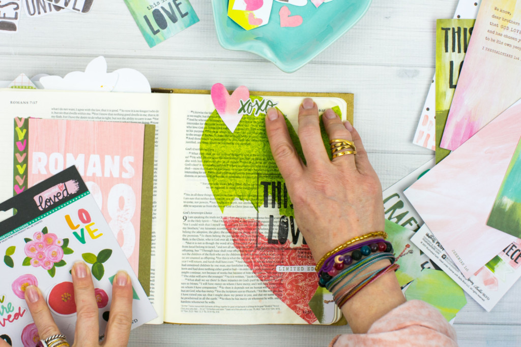 Mixed Media Bible Journaling Tutorial by Amy Bruce | This is Love - Napkins, Stamps, and Matte Medium