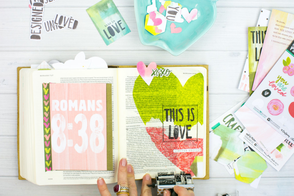 Mixed Media Bible Journaling Tutorial by Amy Bruce | This is Love - Napkins, Stamps, and Matte Medium
