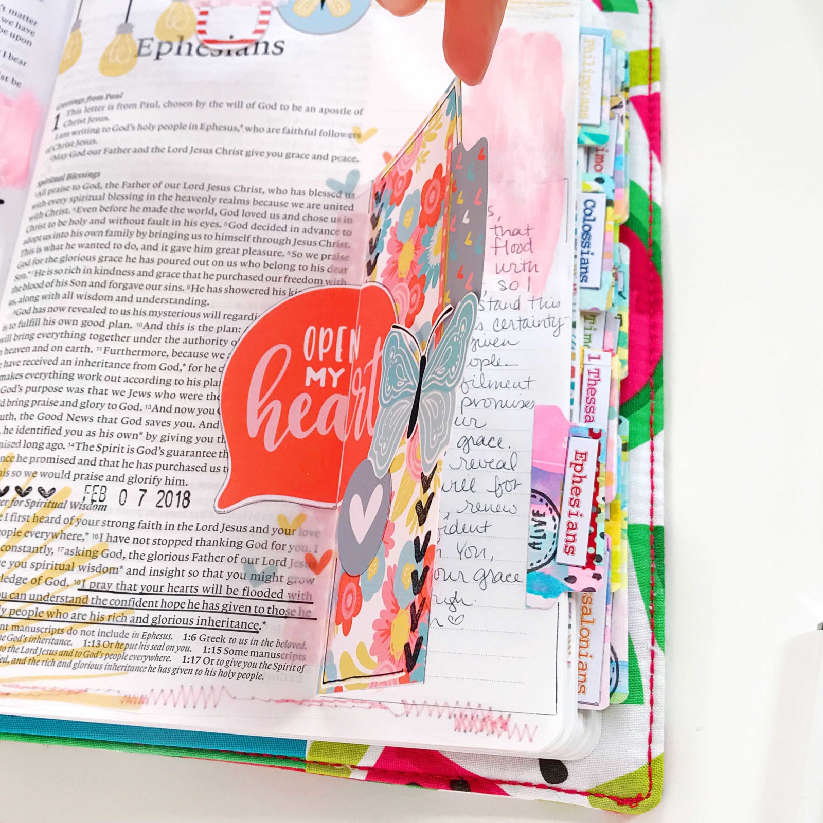 Mixed Media Hybrid Bible Journaling using digital printables by Cristin Howell | Open My Heart | Print and Pray Shop