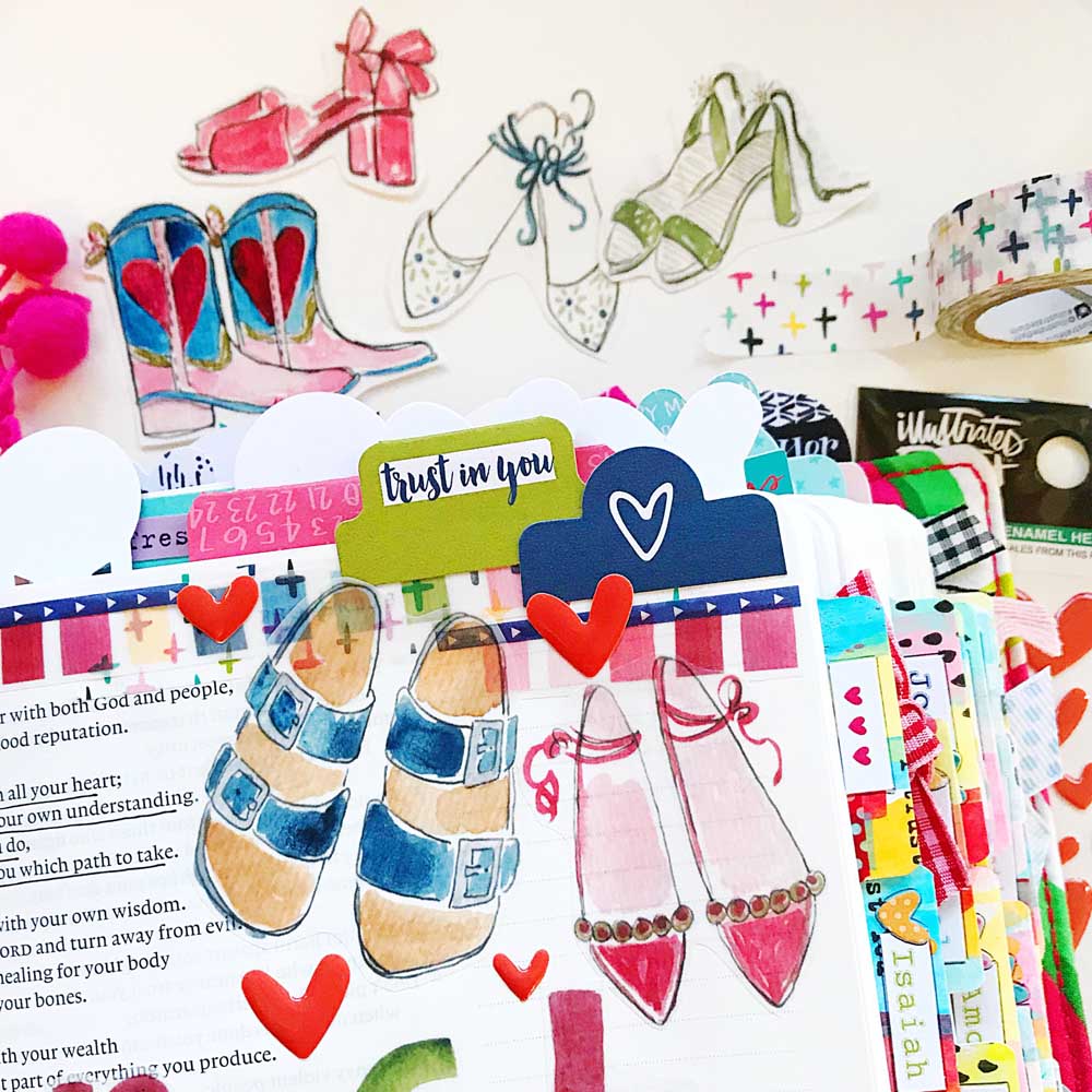 Mixed Media Hybrid Bible Journaling by Cristin Howell using digital printables | Trust in the Lord