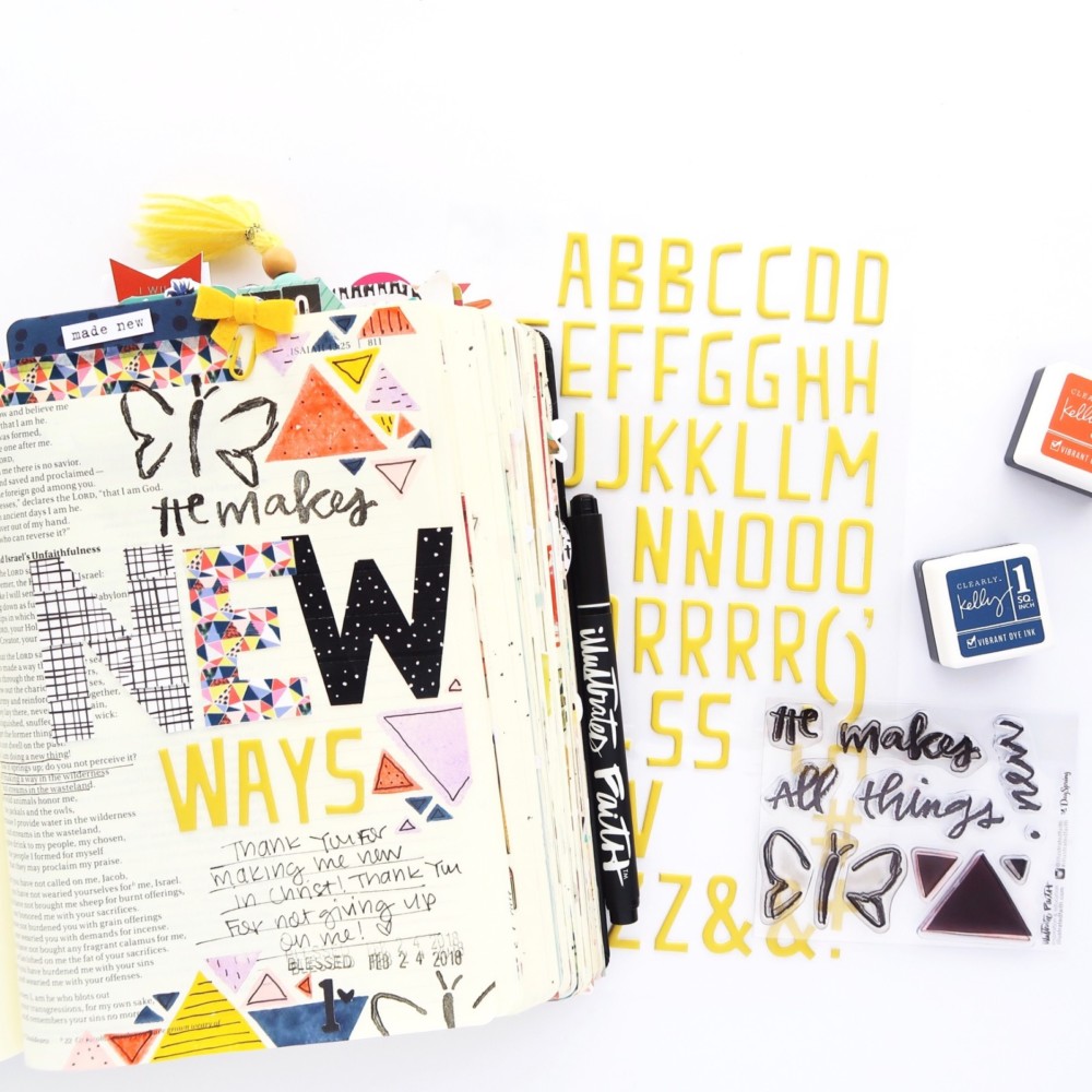 Bible Journaling Process Video by Jillian aka Hello Jillsky | All Things New Devotional Kit Session 1