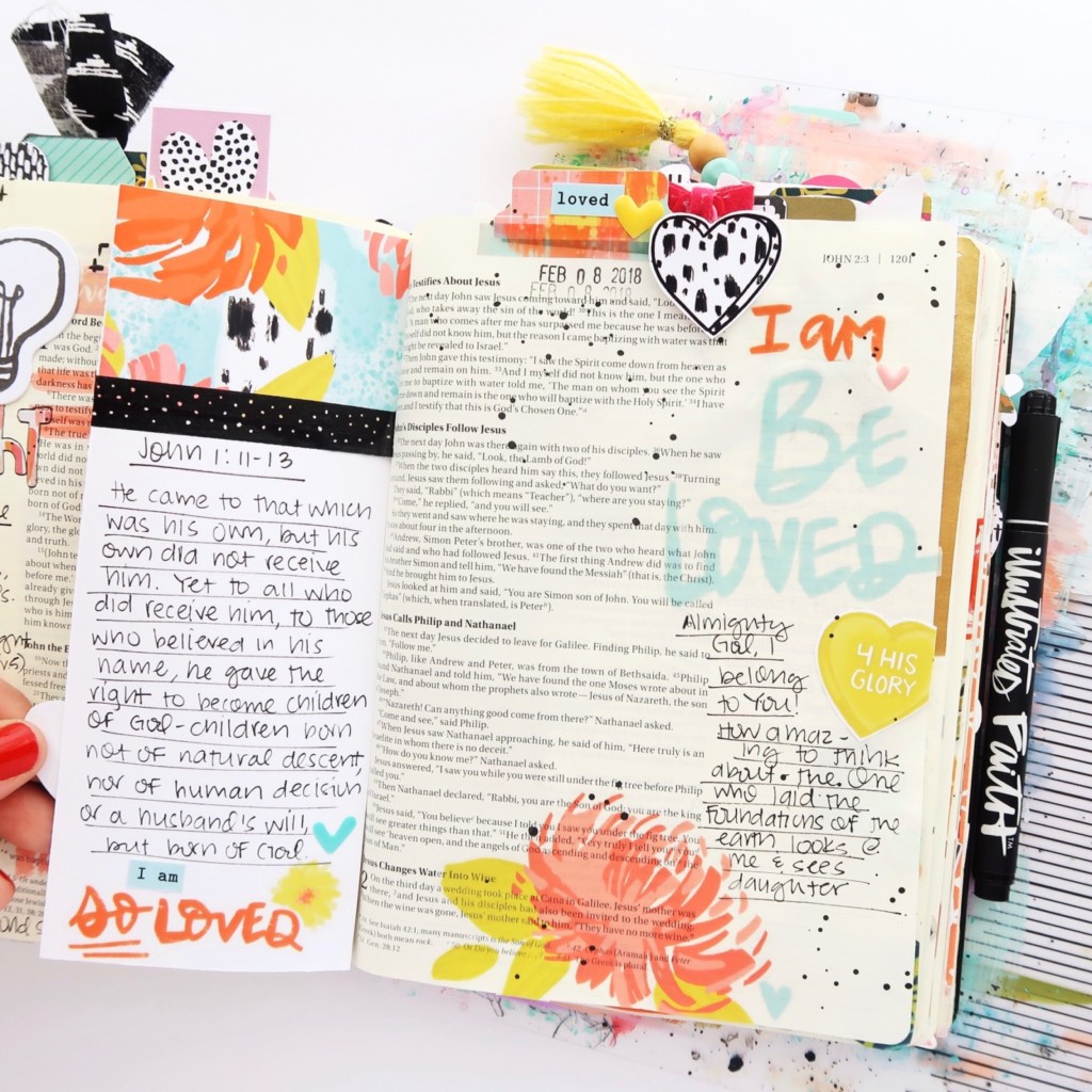 Bible Journaling Process Video by Jillian aka Hello Jillsky using Print and Pray Shop Be*Loved