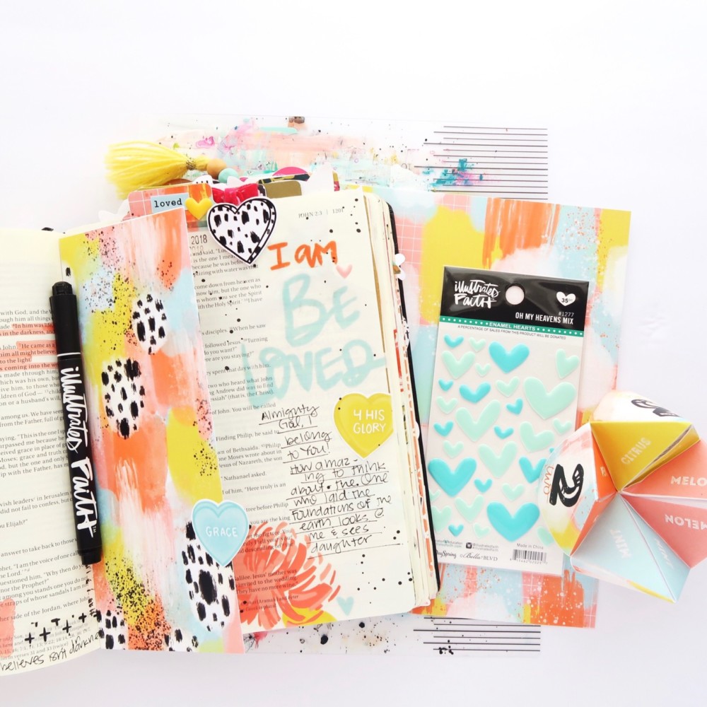 Bible Journaling Process Video by Jillian aka Hello Jillsky using Print and Pray Shop Be*Loved
