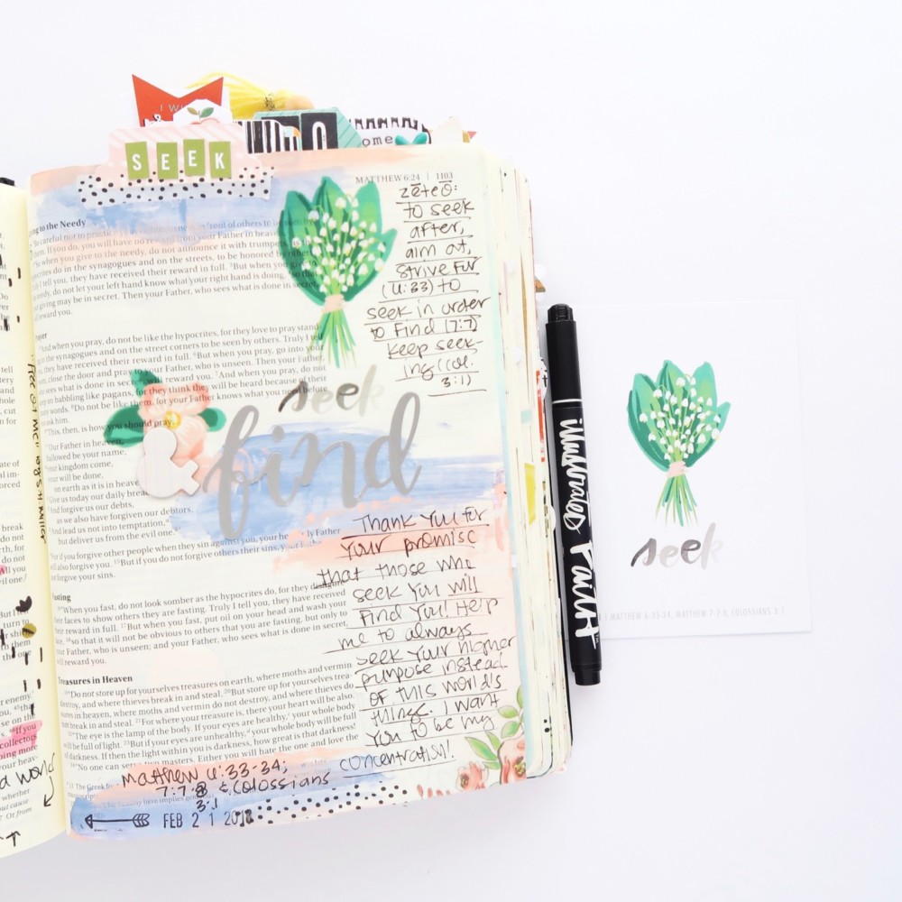 Print and Pray Bible Journaling Process Video by Jillian aka Hello Jillsky | Red Letter Lent
