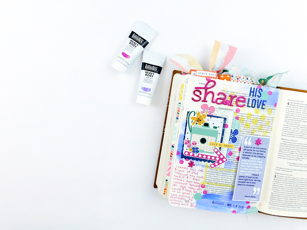 Mixed Media Hybrid Bible Journaling by Elaine Davis using digital printables | Insta-Love
