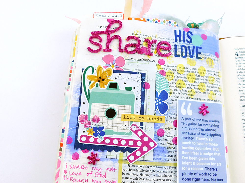 Mixed Media Hybrid Bible Journaling by Elaine Davis using digital printables | Insta-Love