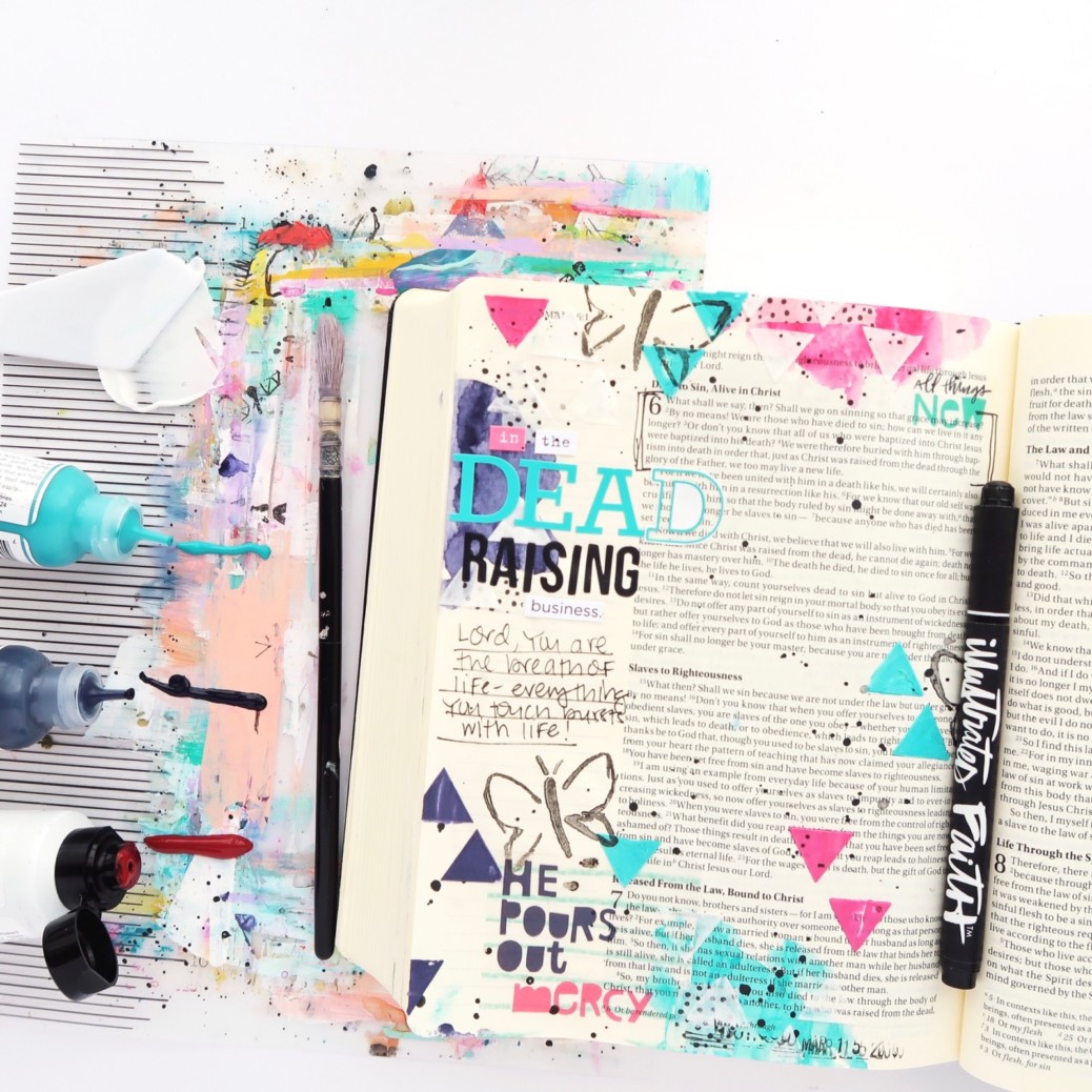 mixed media Bible Journaling Process Video by Jillian aka Hello Jillsky | All Things New Session 7