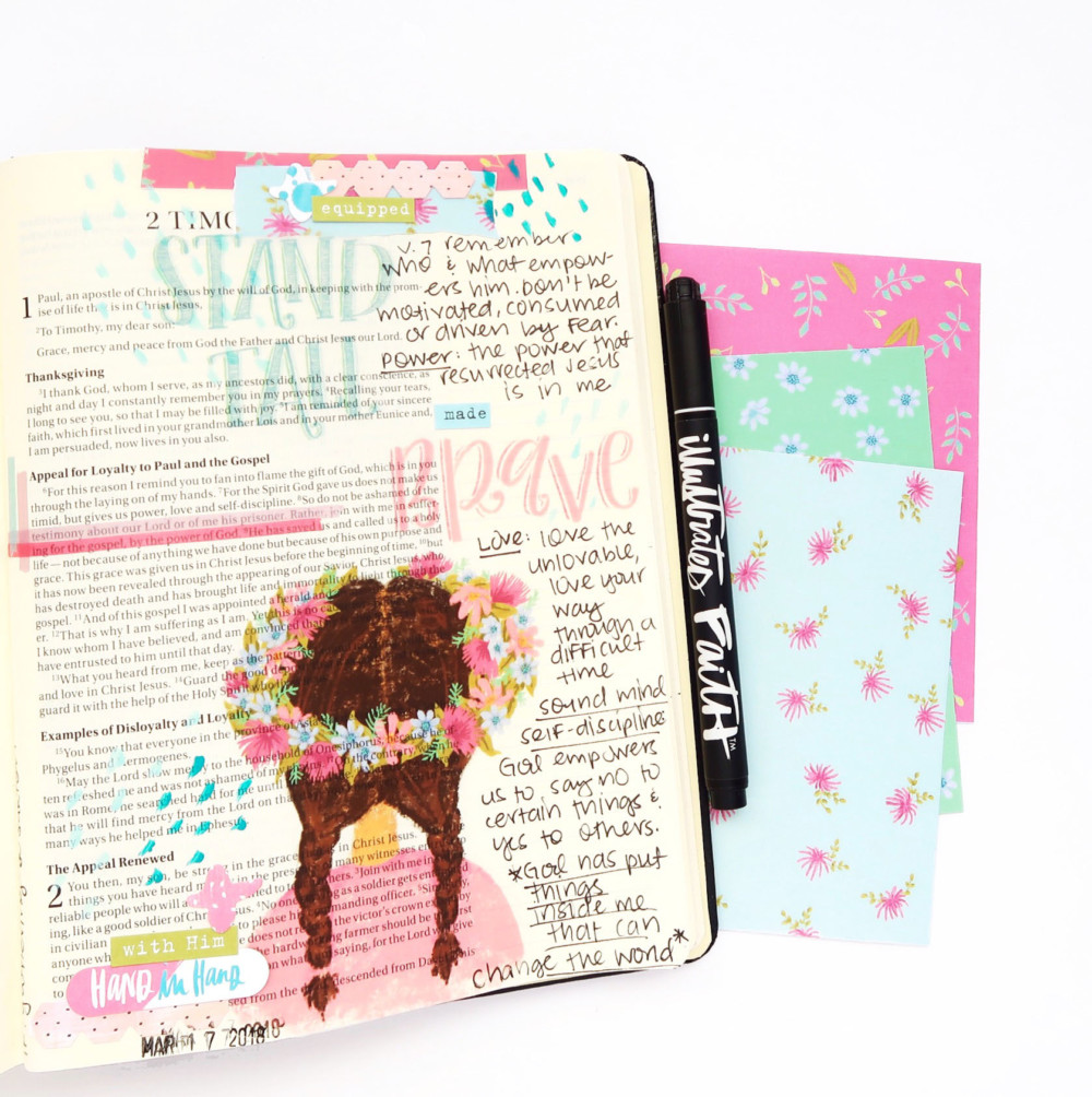 Print and Pray Bible Journaling Process Video by Jillian aka Hello Jillsky using digital printables | Made Brave