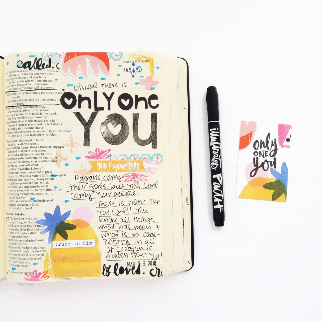 Bible Journaling Process Video by Jillian aka Hello Jillsky | Only One You Devotional Kit