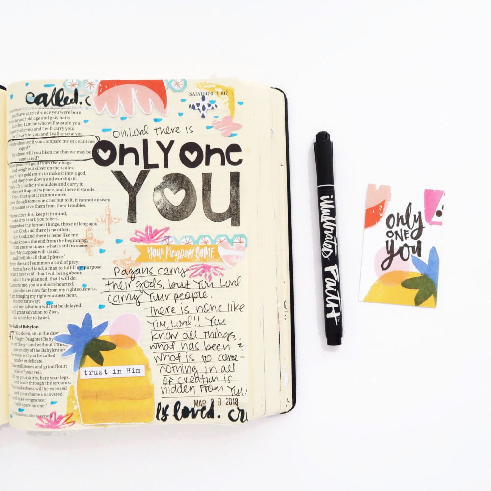 Bible Journaling Process Video by Jillian aka Hello Jillsky | Only One You Devotional Kit