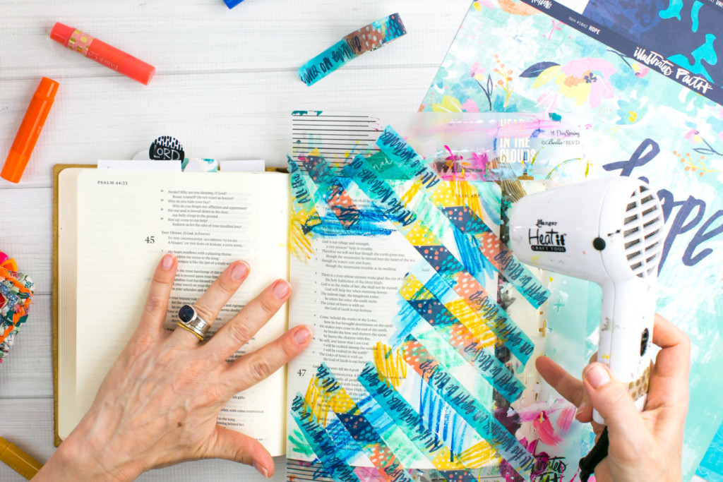 Mixed Media Bible Journaling Tutorial by Amy Bruce | Jesus Take Control | Washi Tape Masking and Gelatos