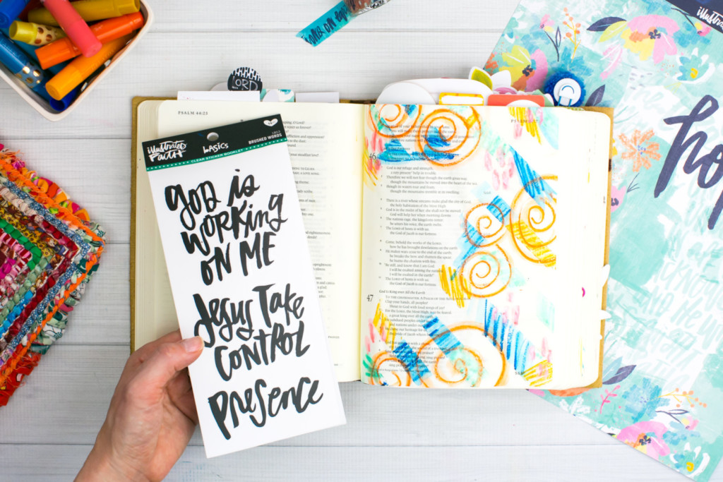 Mixed Media Bible Journaling Tutorial by Amy Bruce | Jesus Take Control | Washi Tape Masking and Gelatos