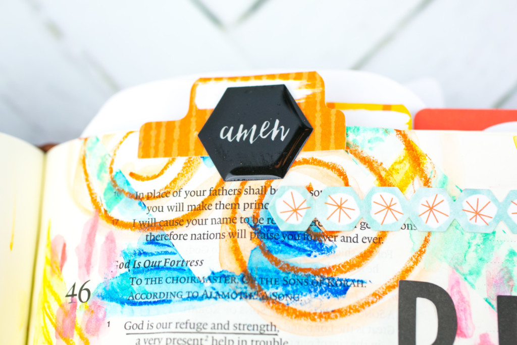 Mixed Media Bible Journaling Tutorial by Amy Bruce | Jesus Take Control | Washi Tape Masking and Gelatos