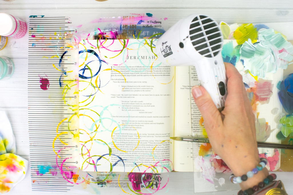 Mixed Media Bible Journaling Tutorial by Amy Bruce | Known - Fun with Acrylics and Cardboard Rolls