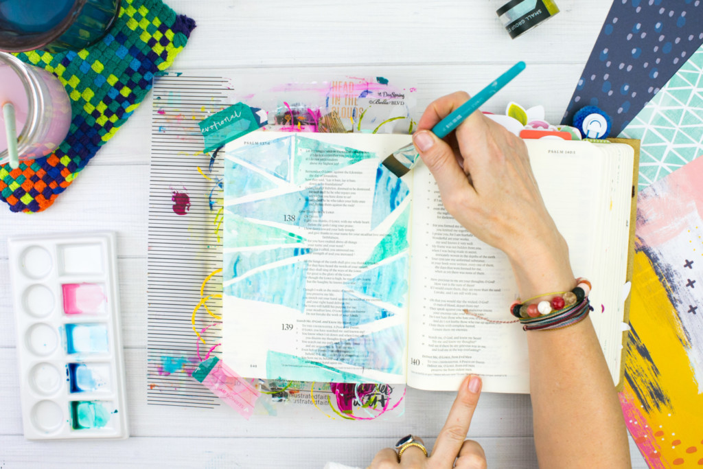 Watercolor Bible Journaling Tutorial by Amy Bruce | Pieces