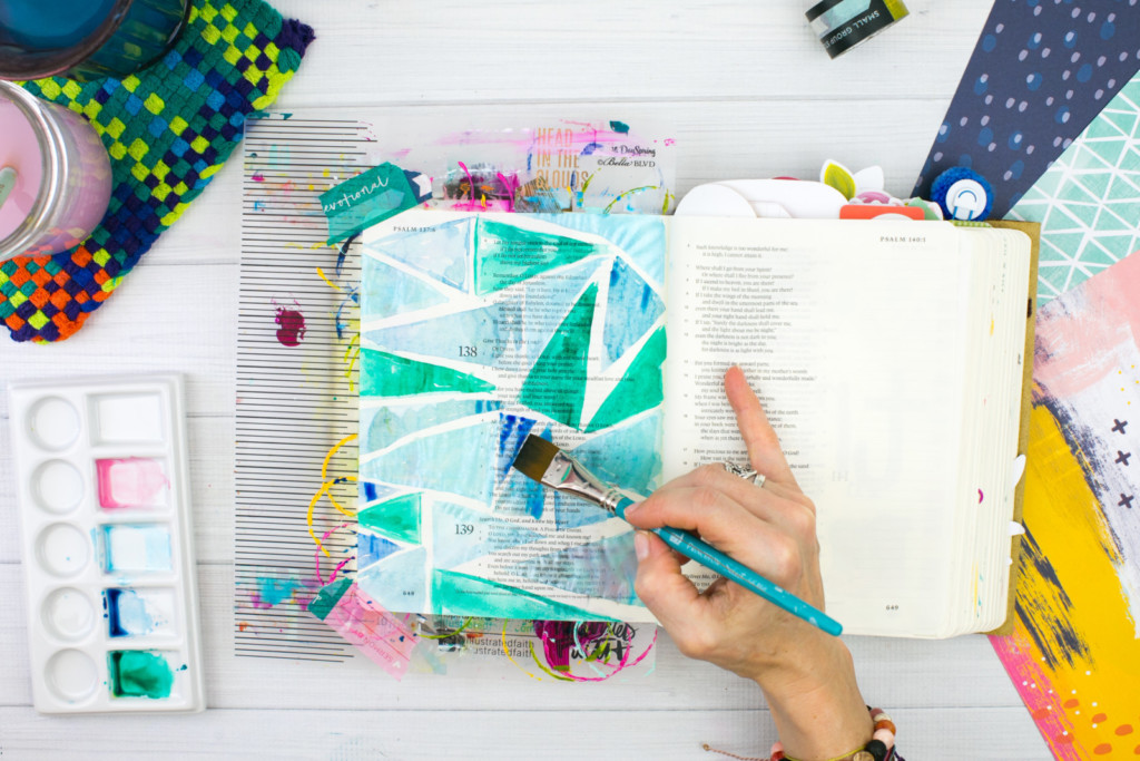 Watercolor Bible Journaling Tutorial by Amy Bruce | Pieces
