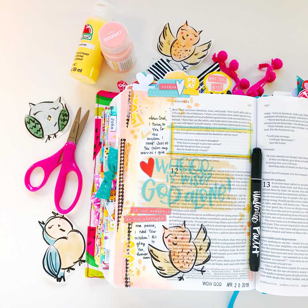 Print and Pray Hybrid Bible Journaling by Cristin Howell | Wise One