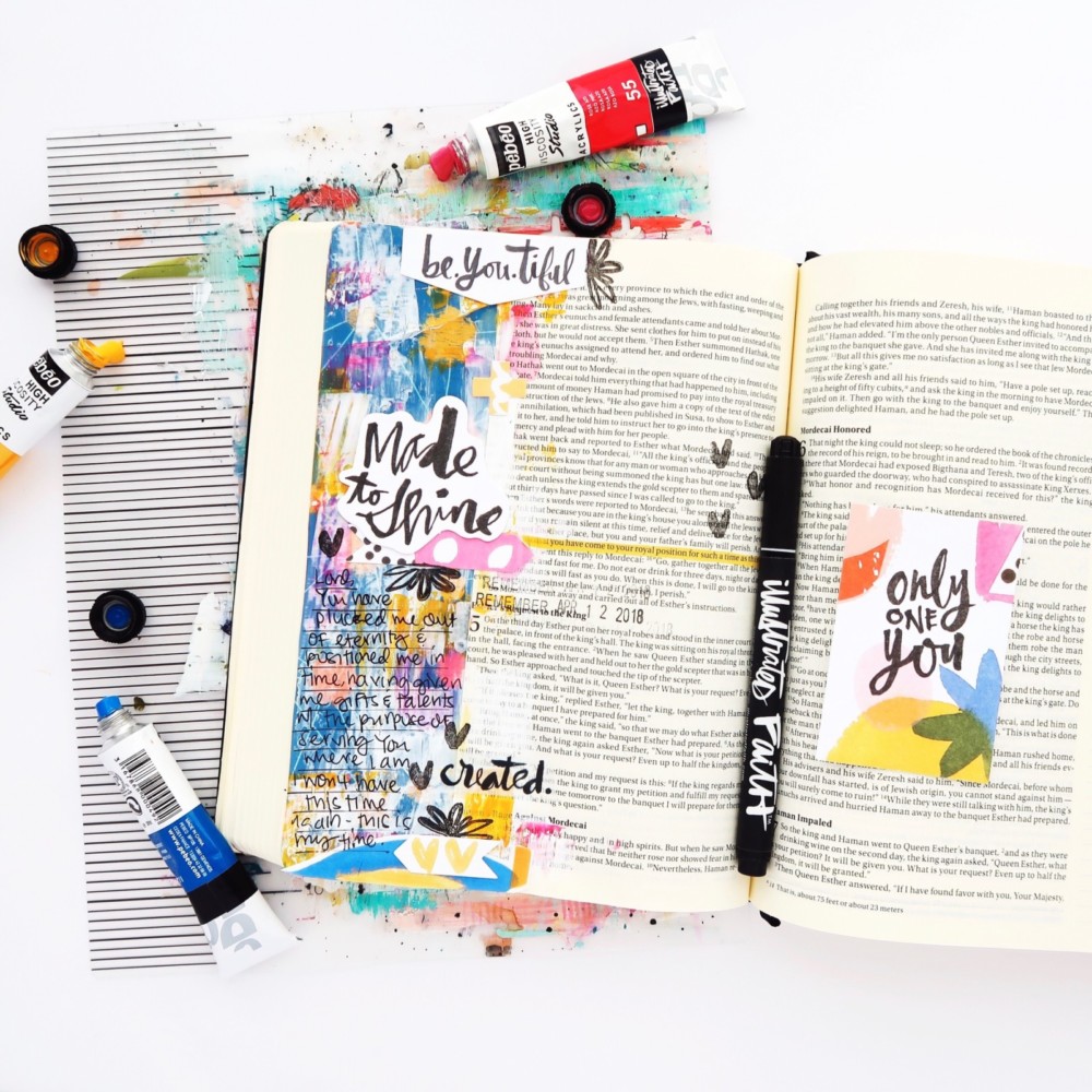 Mixed Media Bible Journaling Process Video by Jillian aka Hello Jillsky | Only One You Devotional Kit Session 4