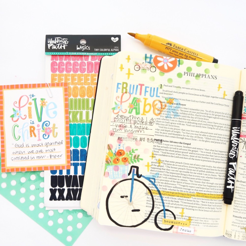 Print and Pray Bible Journaling Process Video by Jillian aka Hello Jillsky using digital printables | Philippians 1:2