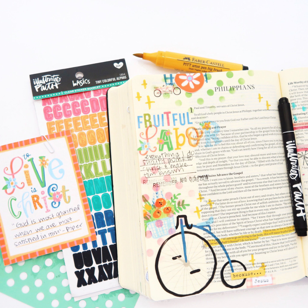 Print and Pray Bible Journaling Process Video by Jillian aka Hello Jillsky using digital printables | Philippians 1:2