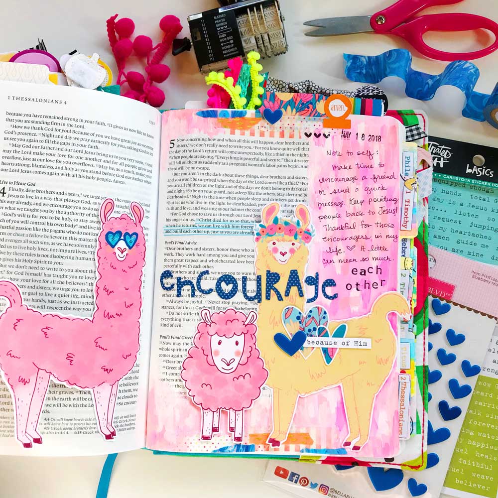 Print and Pray Mixed Media Hybrid Bible Journaling by Cristin Howell using digital printables | Encourage Each Other