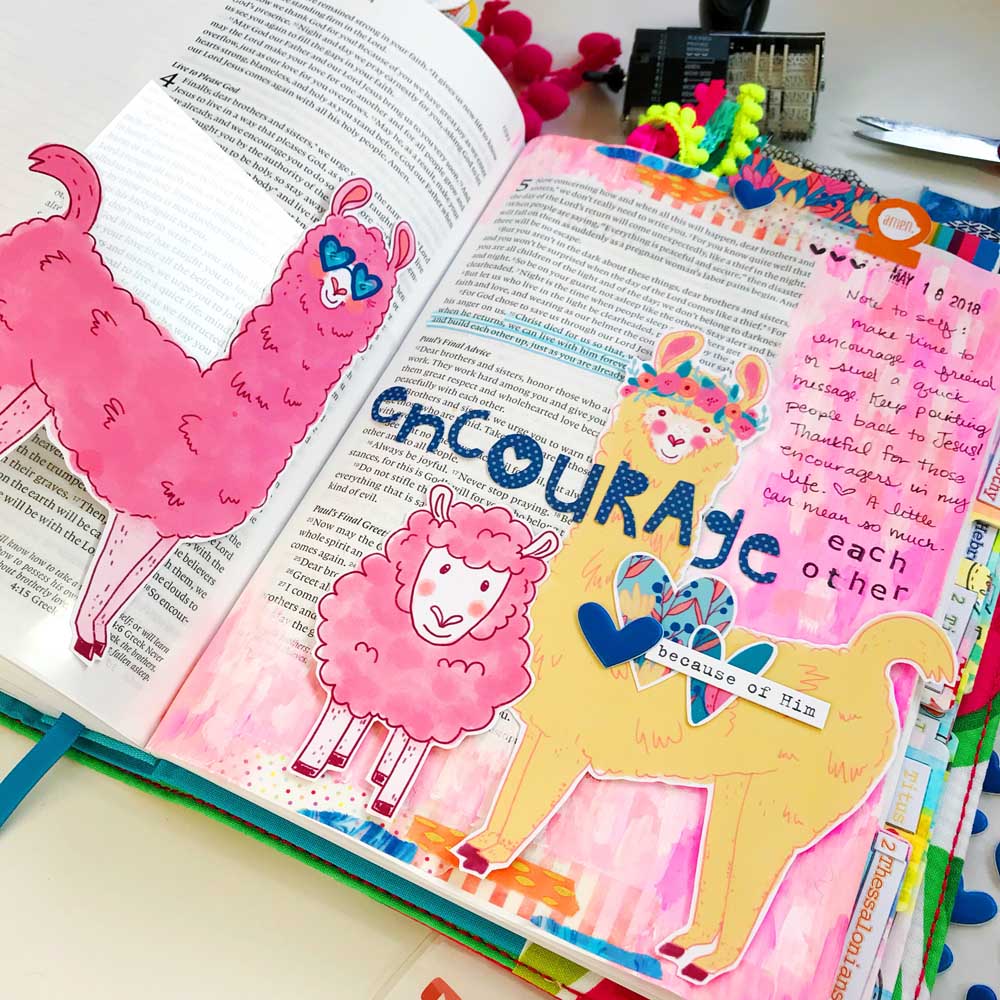 Print and Pray Mixed Media Hybrid Bible Journaling by Cristin Howell using digital printables | Encourage Each Other