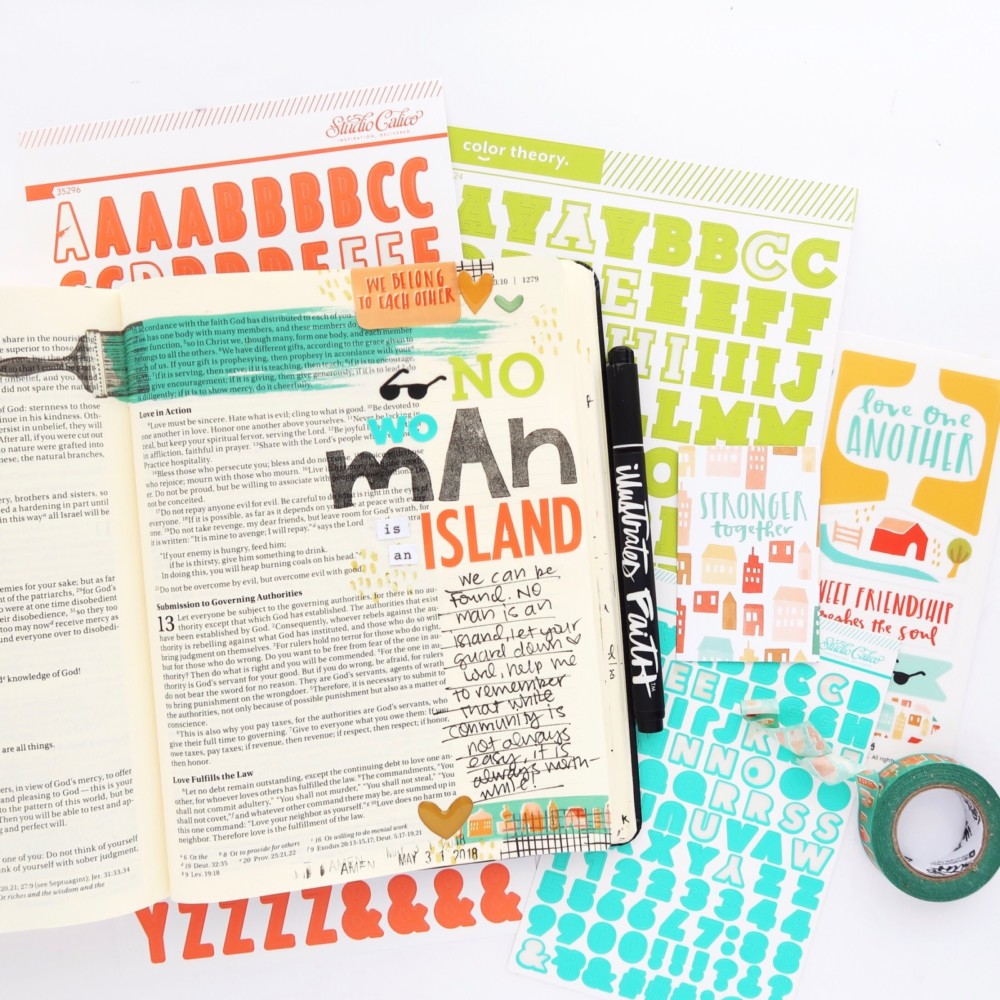 Bible Journaling Process Video by Jillian aka Hello Jillsky | Illustrated Faith Stronger Together Devotional Kit