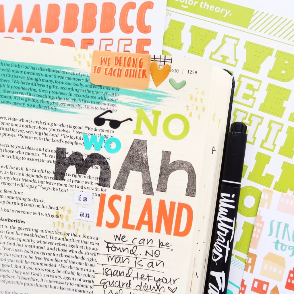 Bible Journaling Process Video by Jillian aka Hello Jillsky | Illustrated Faith Stronger Together Devotional Kit