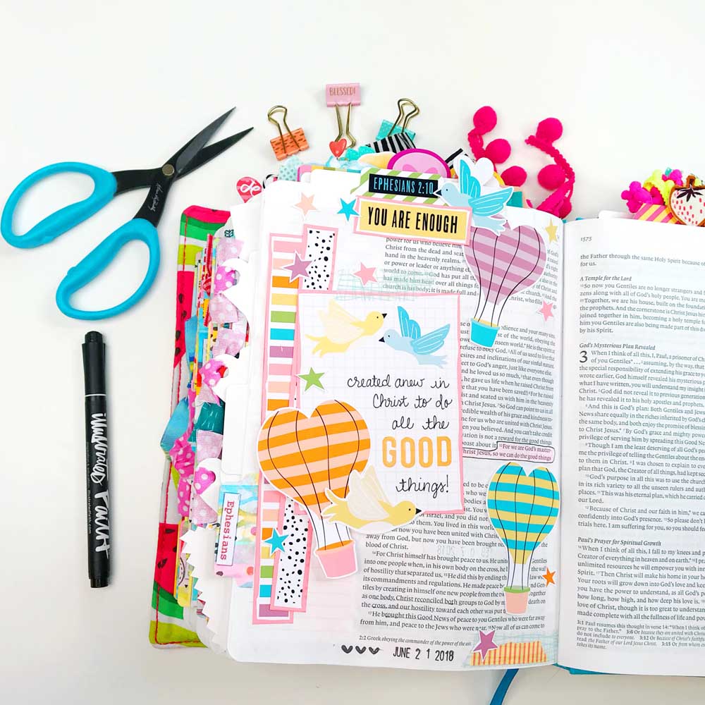 Print and Pray Hybrid Bible Journaling by Cristin Howell using digital printables | Good Things