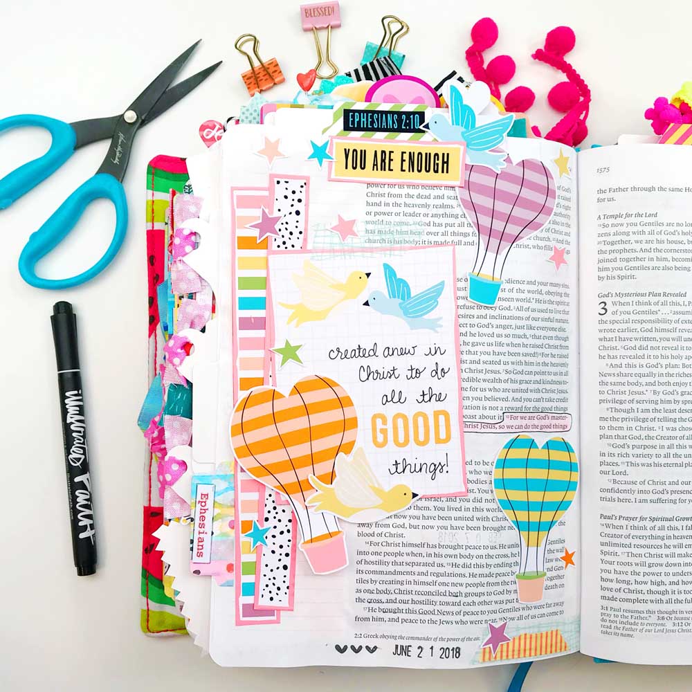 Print and Pray Hybrid Bible Journaling by Cristin Howell using digital printables | Good Things