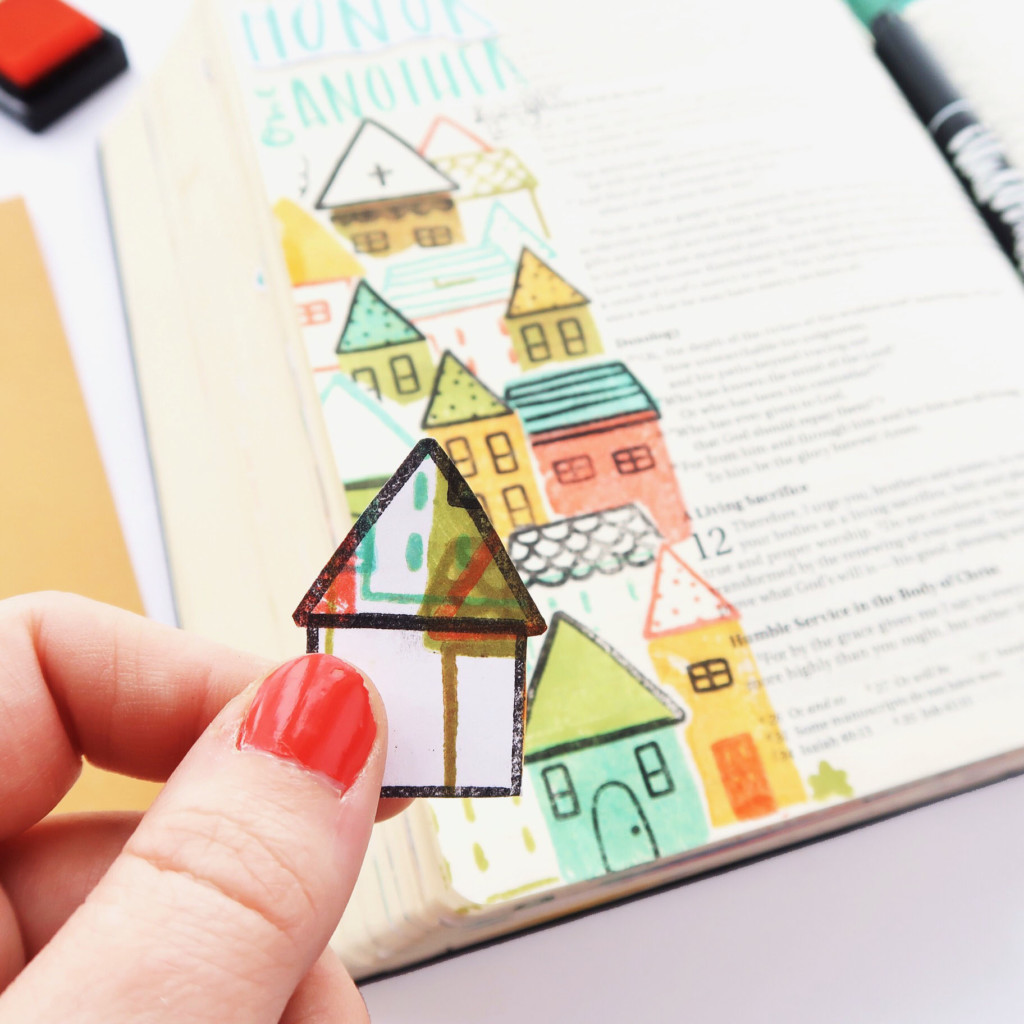 bible journaling process video and tutorial by Jillian aka Hello Jillsky | stamp masking | Stronger Together devotional kit