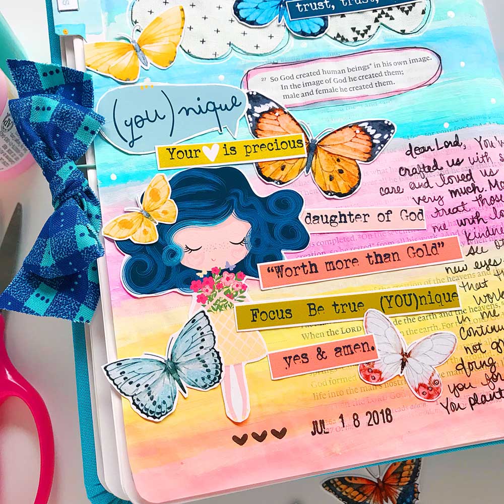 Hybrid Print and Pray Bible Journaling by Cristin Howell | Precious Hearts