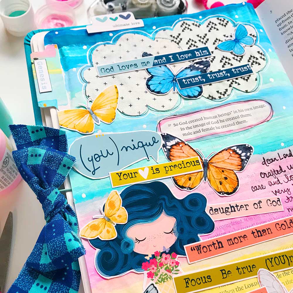 Hybrid Print and Pray Bible Journaling by Cristin Howell | Precious Hearts