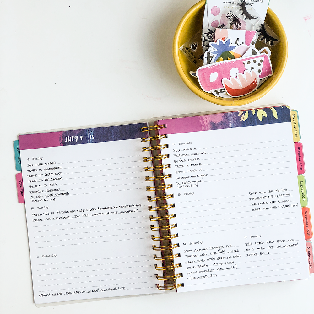Mixed Media Tutorial by Heather Greenwood - Using a Planner as an Art Journal | Let's Go Through Our Leftover Devotional Kit Supplies
