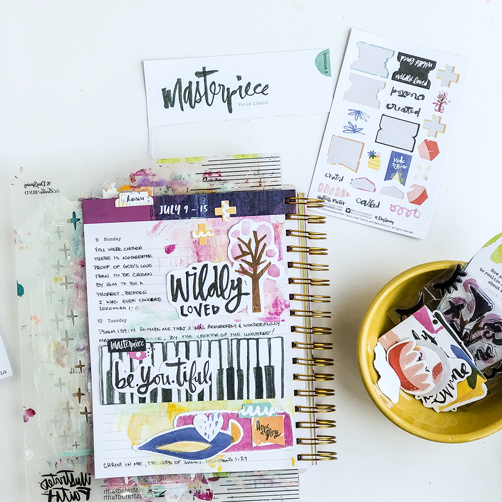 Mixed Media Tutorial by Heather Greenwood - Using a Planner as an Art Journal | Let's Go Through Our Leftover Devotional Kit Supplies