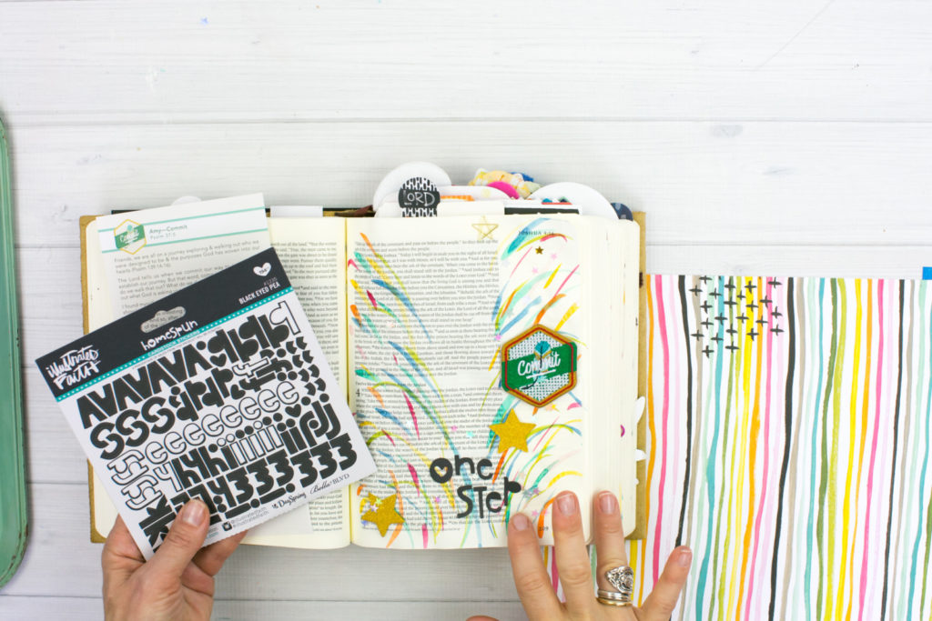 Watercolor Bible Journaling Tutorial by Amy Bruce | Revival Camp - Commit - Watercolor Sprays