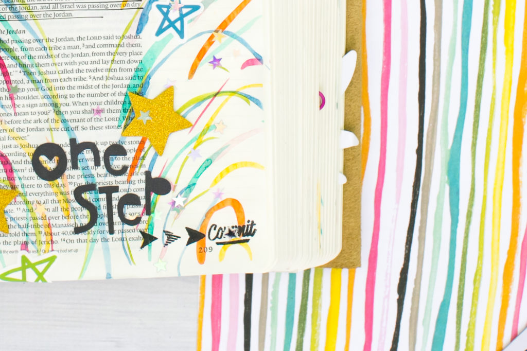 Watercolor Bible Journaling Tutorial by Amy Bruce | Revival Camp - Commit - Watercolor Sprays