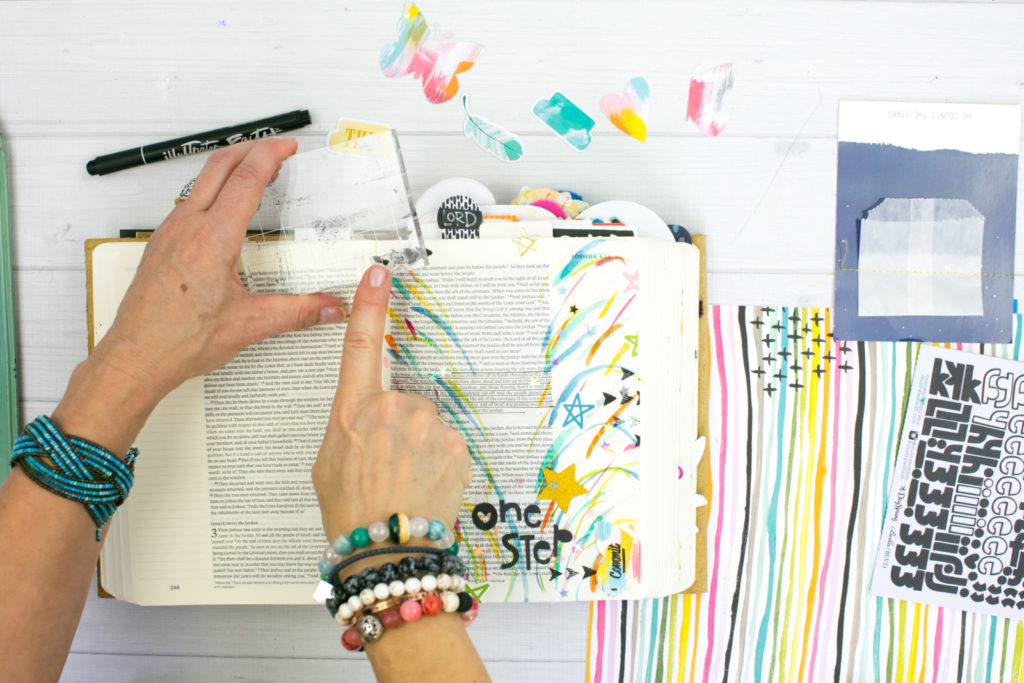 Watercolor Bible Journaling Tutorial by Amy Bruce | Revival Camp - Commit - Watercolor Sprays