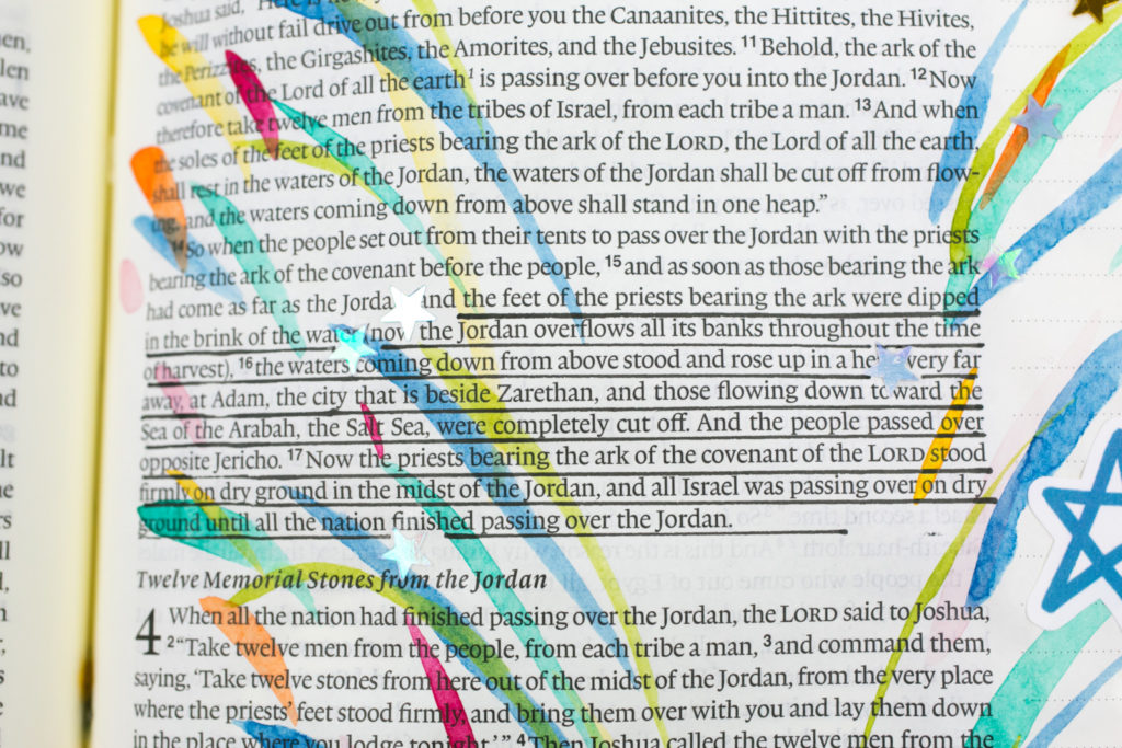 Watercolor Bible Journaling Tutorial by Amy Bruce | Revival Camp - Commit - Watercolor Sprays