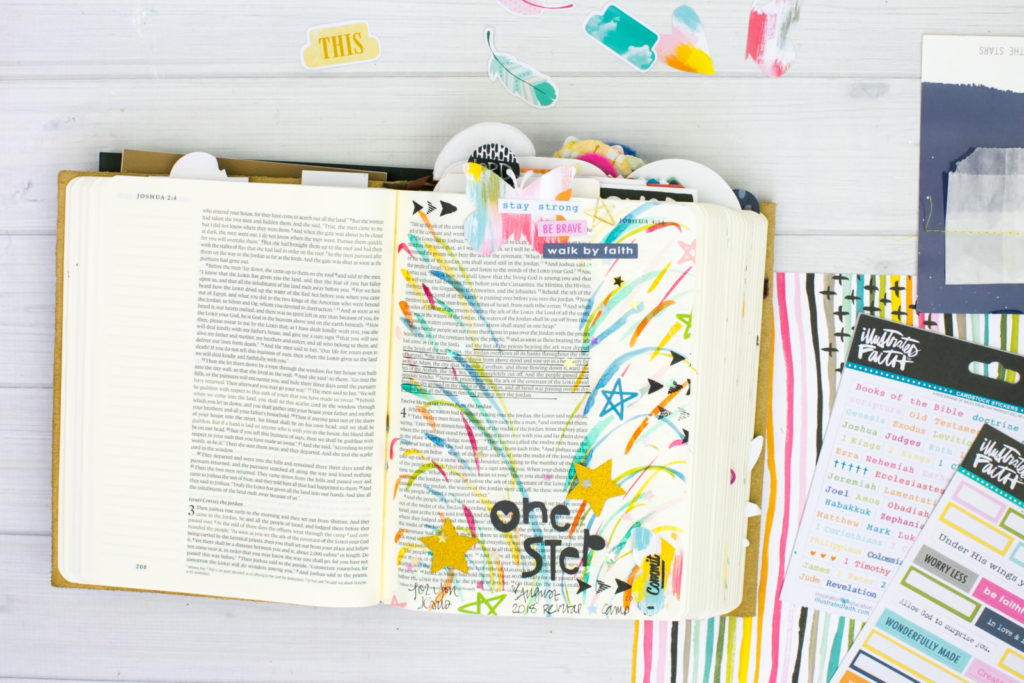 Watercolor Bible Journaling Tutorial by Amy Bruce | Revival Camp - Commit - Watercolor Sprays