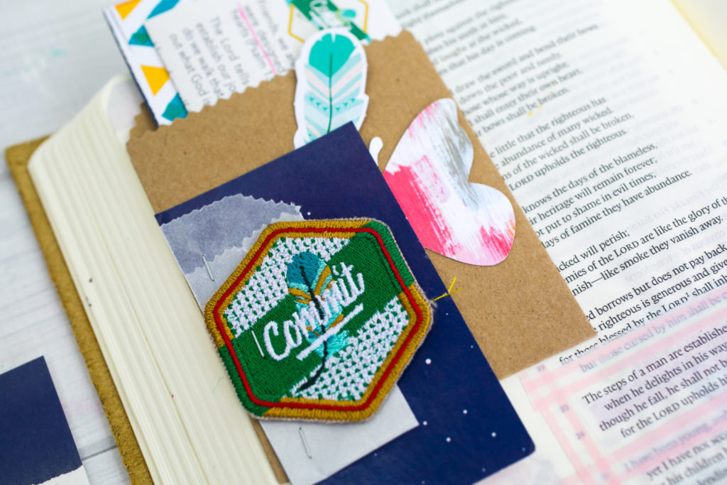 Mixed Media Bible Journaling Tutorial by Amy Bruce | Revival Camp - Commit - Psalm 37:23-24 | Paper and Scissors