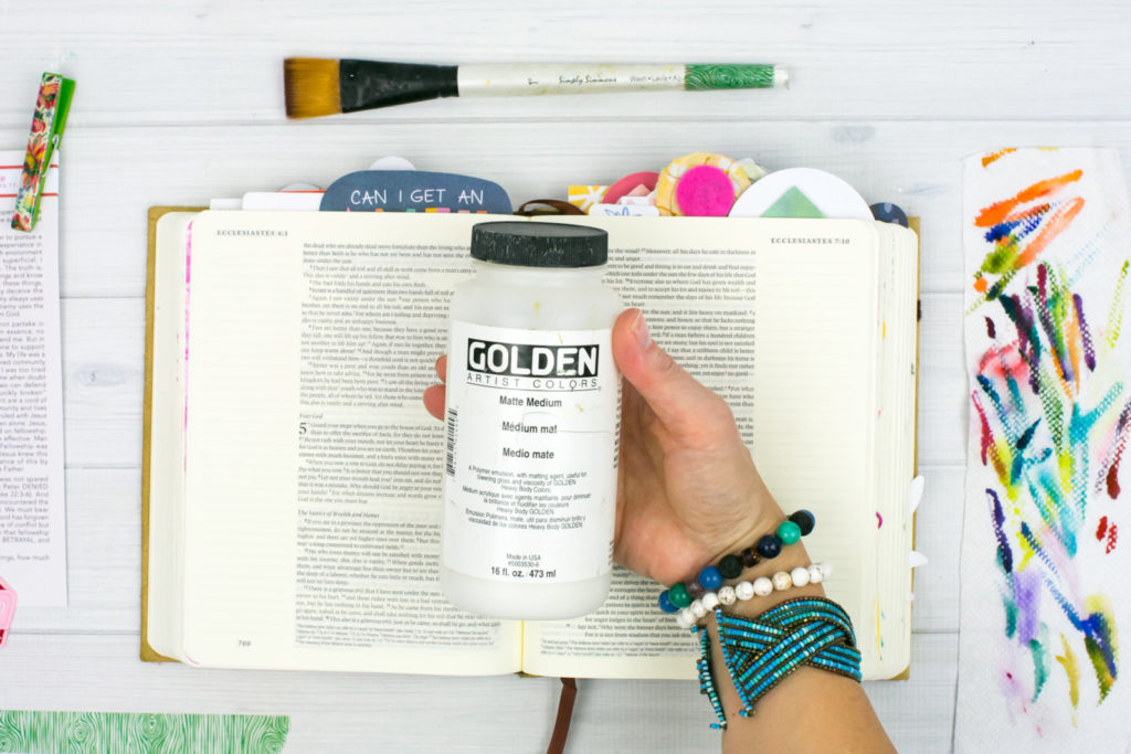 Mixed Media Bible Journaling Tutorial by Amy Bruce | Community and Fellowship | Paper Towel Brush Scraps | Revival Camp